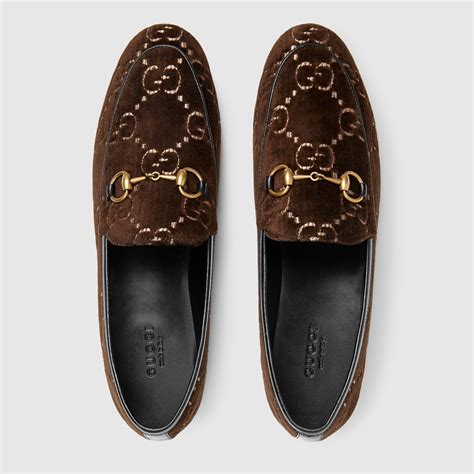 Shop Gucci Jordaan GG Velvet Loafers 